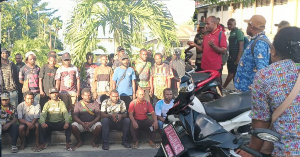 Kepala Suku Simapitoa Distrik Wanggar, Petrus Degei, mendatangi Markas Polres Nabire