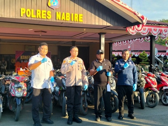 Polres Nabire Berhasil Amankan Puluhan Sepeda Motor Curas Sepanjang Januari – Agustus
