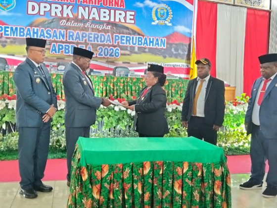 Bupati Nabire Sampaikan Perda Perubahan APBD 2026, Pendapatan Diproyeksikan Rp1,62 Triliun